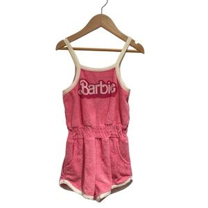 Rock Your Baby x Barbie Pink Terry Romper - size 2 (fits 4/5 imo)